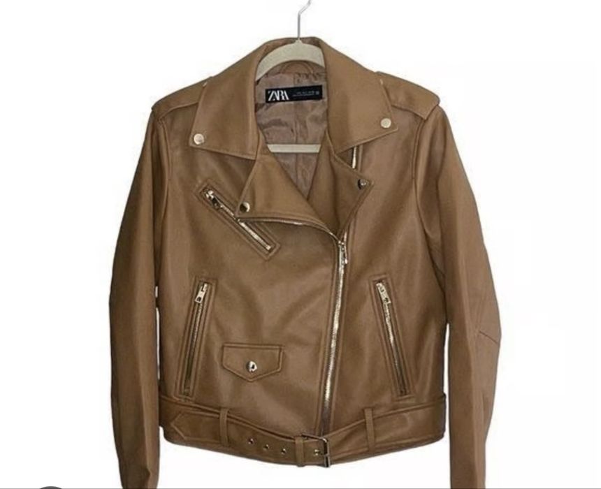 Кожено яке Зара/Zara в кафяво