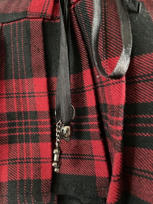 Къса карирана червена пола, 34 размер (XS)