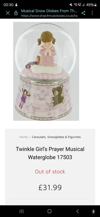 Glob muzical cu fetita care se roagă