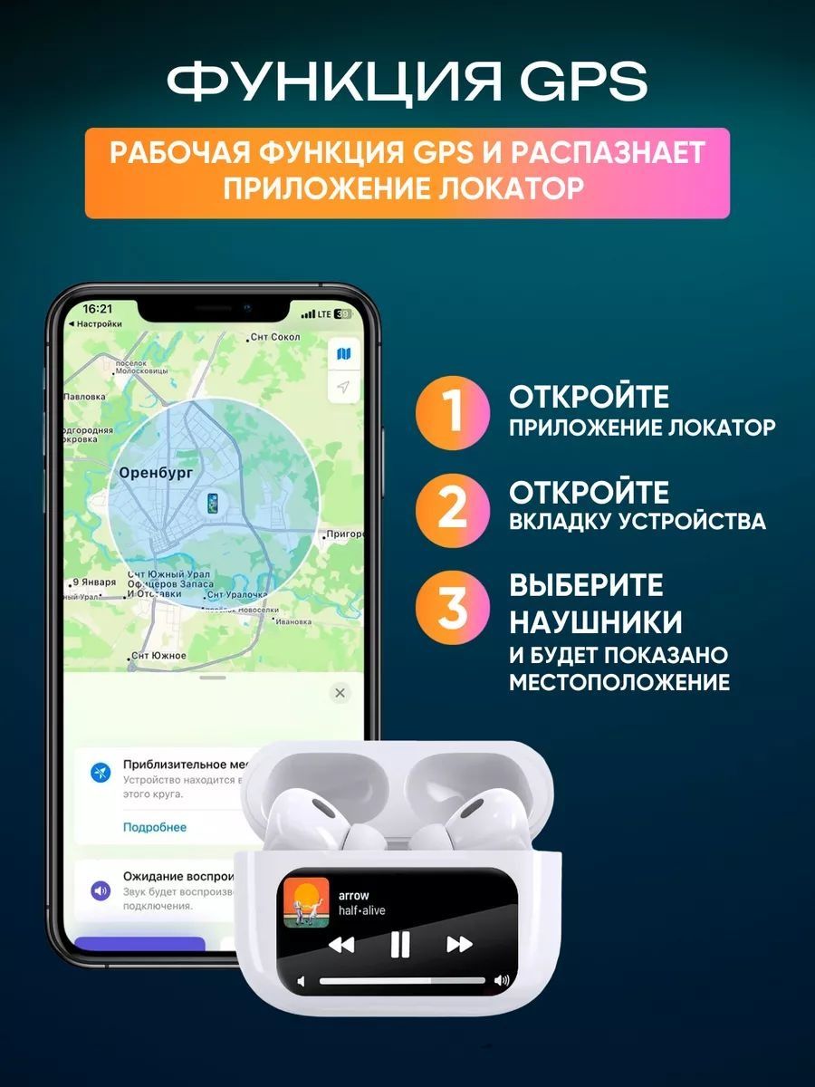 Наушник с экраном, Беспроводной AirPods 2