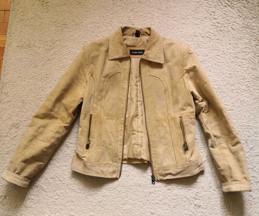 Кожено (естествен велур) яке Snap Shot