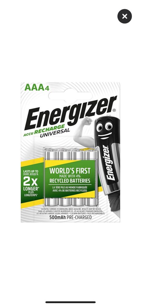 Acumulatori reincarcabili Energizer AAA 500 mAh, 4 buc
