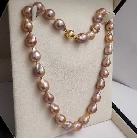 colier unicat perle naturale edison kasumi 11-15mm si aur 14k