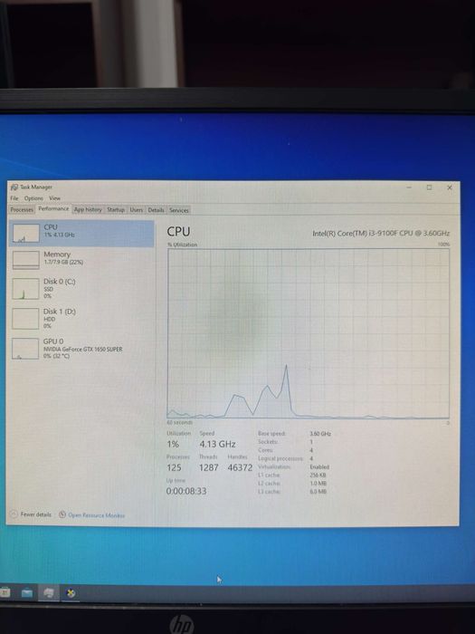 PC Gaming + Monitor HP 144HZ - i3-9100F ,GTX 1650 SUPER ,8RAM ,SSD