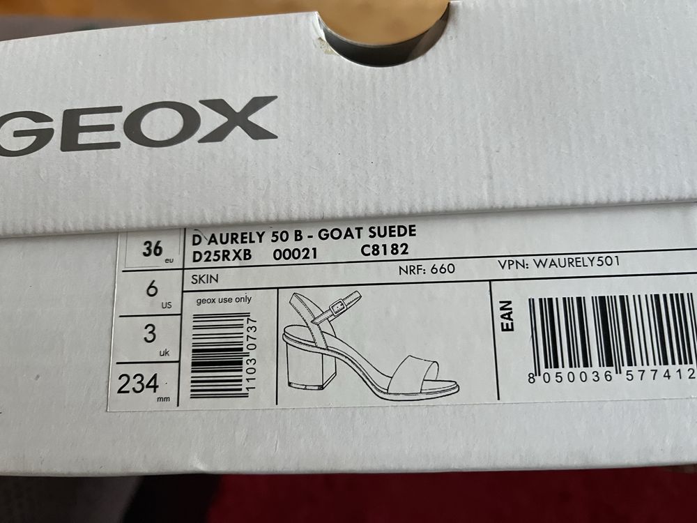 Дамски сандали Geox, велур, бежови, 36 номер