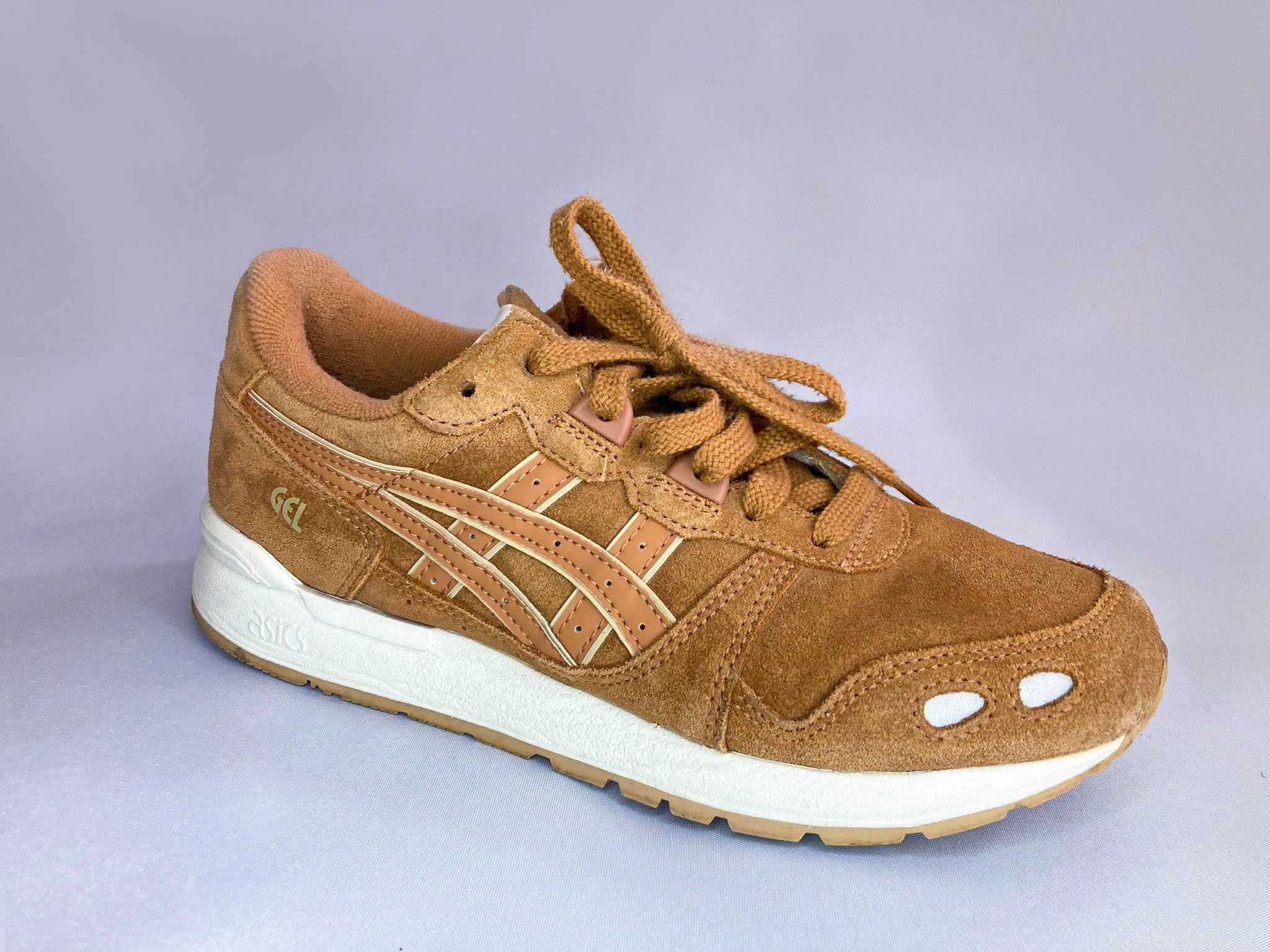 ASICS Tiger, Pantofi sport de piele intoarsa Gel Lyte, Maro camel