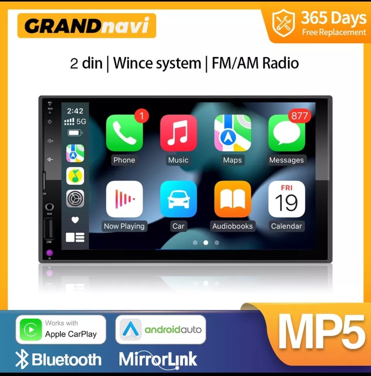 Grand Navi 2 Radio MP5 Player Carplay Android Stereo Touch screen