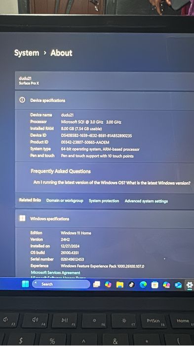 Microsoft surface pro x