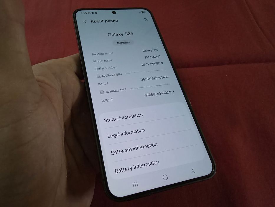 -Samsung S24, Grey, 256Gb, 8Ram, doar telefonul, impecabil, stare foar