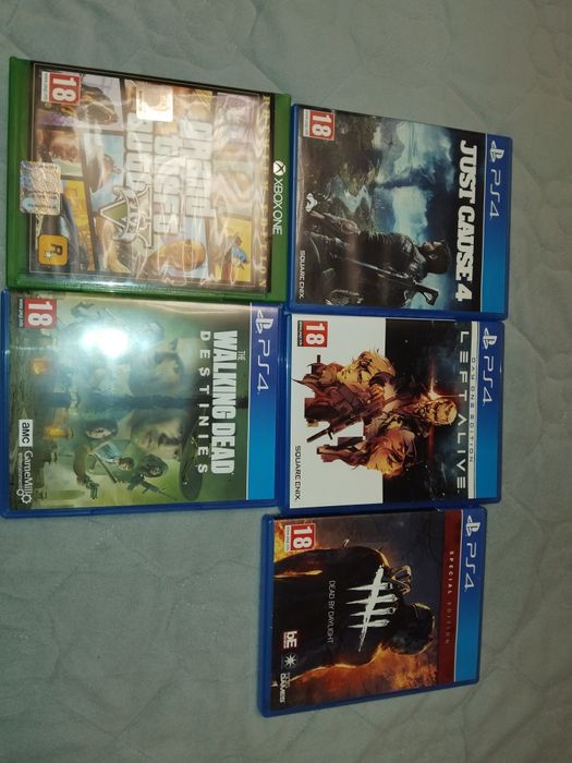 Vând jocuri ps4 si un joc xboxoane geamuri 5