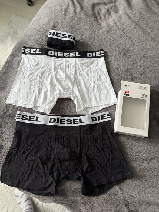 Diesel set 3 boxeri lungi alb-negru marimea XL Noi originali
