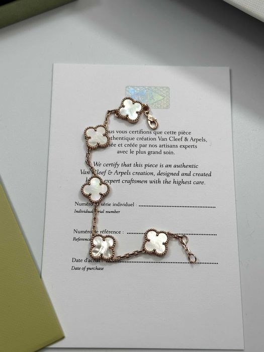Bracelet Van Cleef & Arpels 5 motifs Rose Gold 750 Mother of Pearl