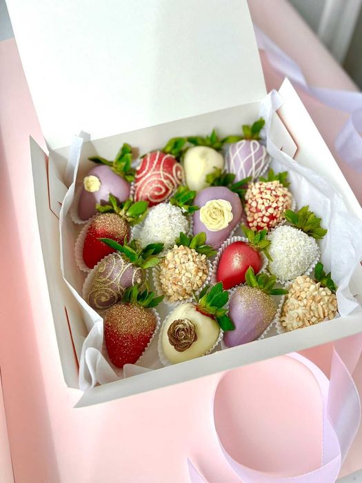 КЛУБНИКИ в шоколаде/цветы/букет/розы/подарки