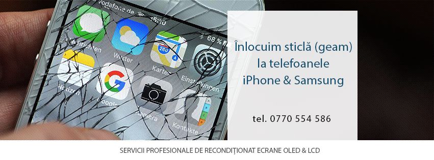 Inlocuit sticlă (geam) ecran spart - iPhone x / iPhone 13 / iPhone 14