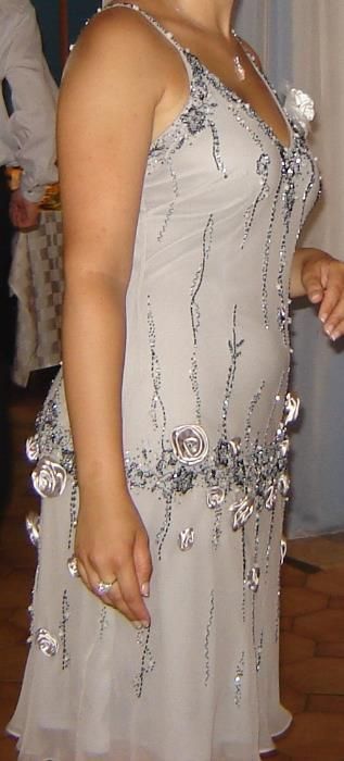 Официална рокля шифон и пайети