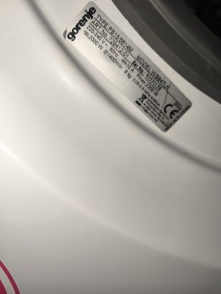 Пералня Gorenje 9кг. WS947LN на части