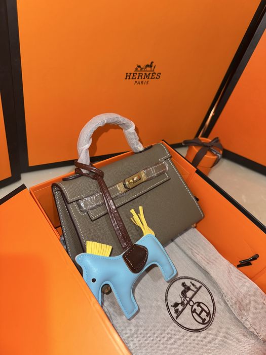 Geanta Hermes Kelly 19cm Gri