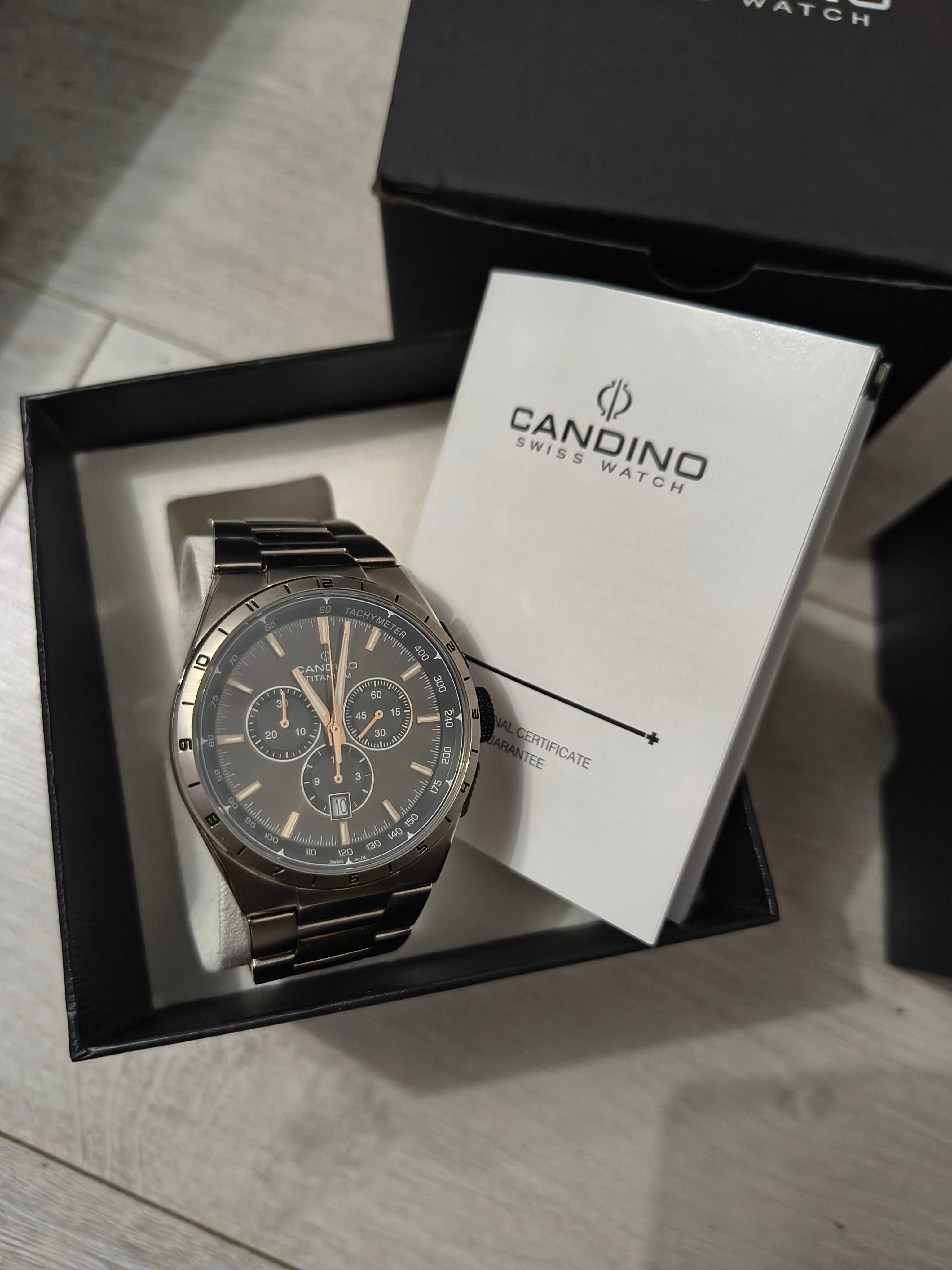 Часовник Candino titanium нов Швейцарски сапфир кристал c4603  swiss