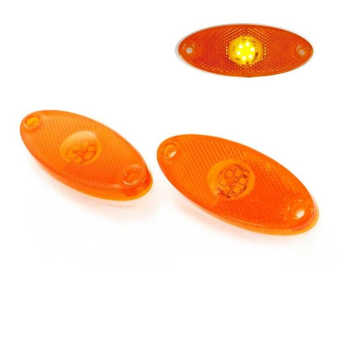 1бр. Диодни ЛЕД LED габарити светлини 24V с 6 SMD диодa , ОРАНЖЕВИ