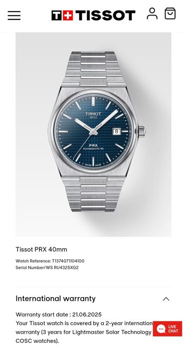 Tissot PRX Powermatic 80 full set acte B&B, bon, card garanție 18 luni