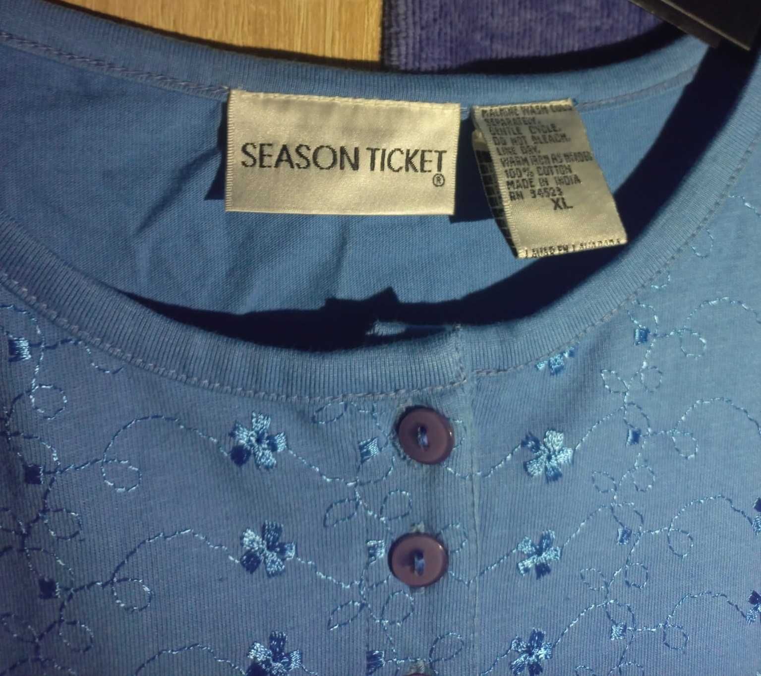 Tricou Season Ticket marimea XL pentru femei albastru model floral