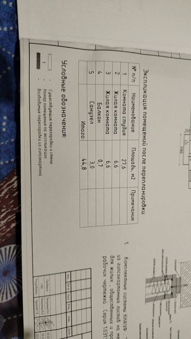 3х комнатная . 45 квадратов .