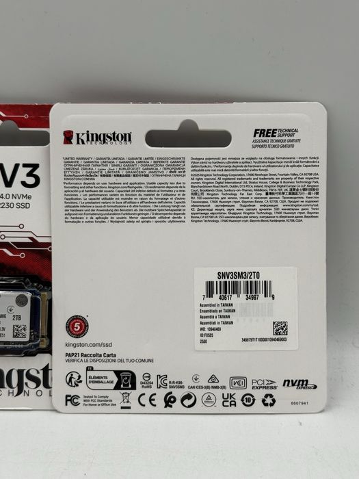 SSD) Kingston NV3, 2TB, PCIe 4.0 NVMe, M.2. Sigilat T1