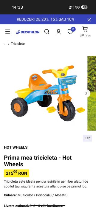 Tricicleta copii Hot Wheels