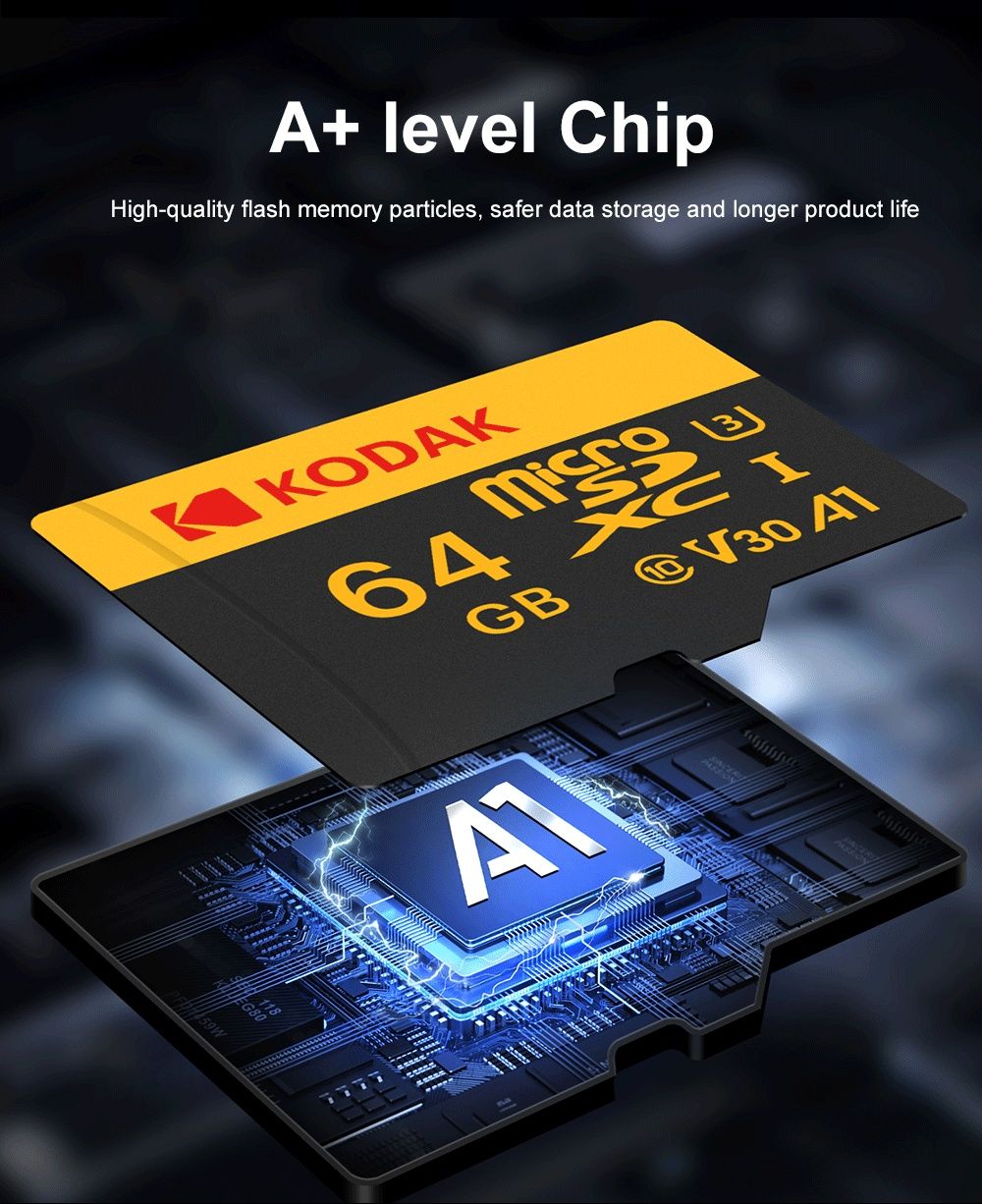 Карта памет Micro SD TF Card KODAK Class 10 U3 V30 4K 128GB