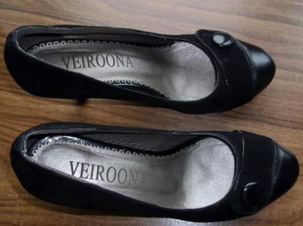 Нови официални Елегантни дамски черни обувки велур и кожа