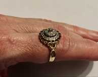 Inel vintage din aur de 14k cu diamante