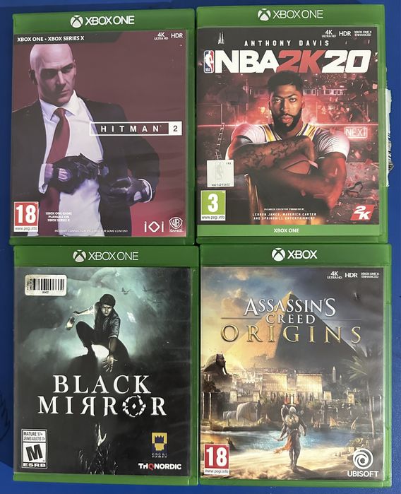 jocuri xbox one Black mirror/Assassin's creed origins/Hitman2/NBA2k20