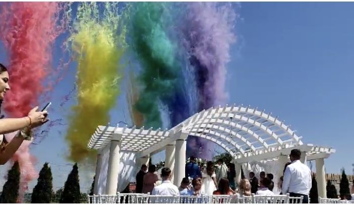 Artificii exterior, fum greu, gheata carbonica, fulgi, baloane cu fum