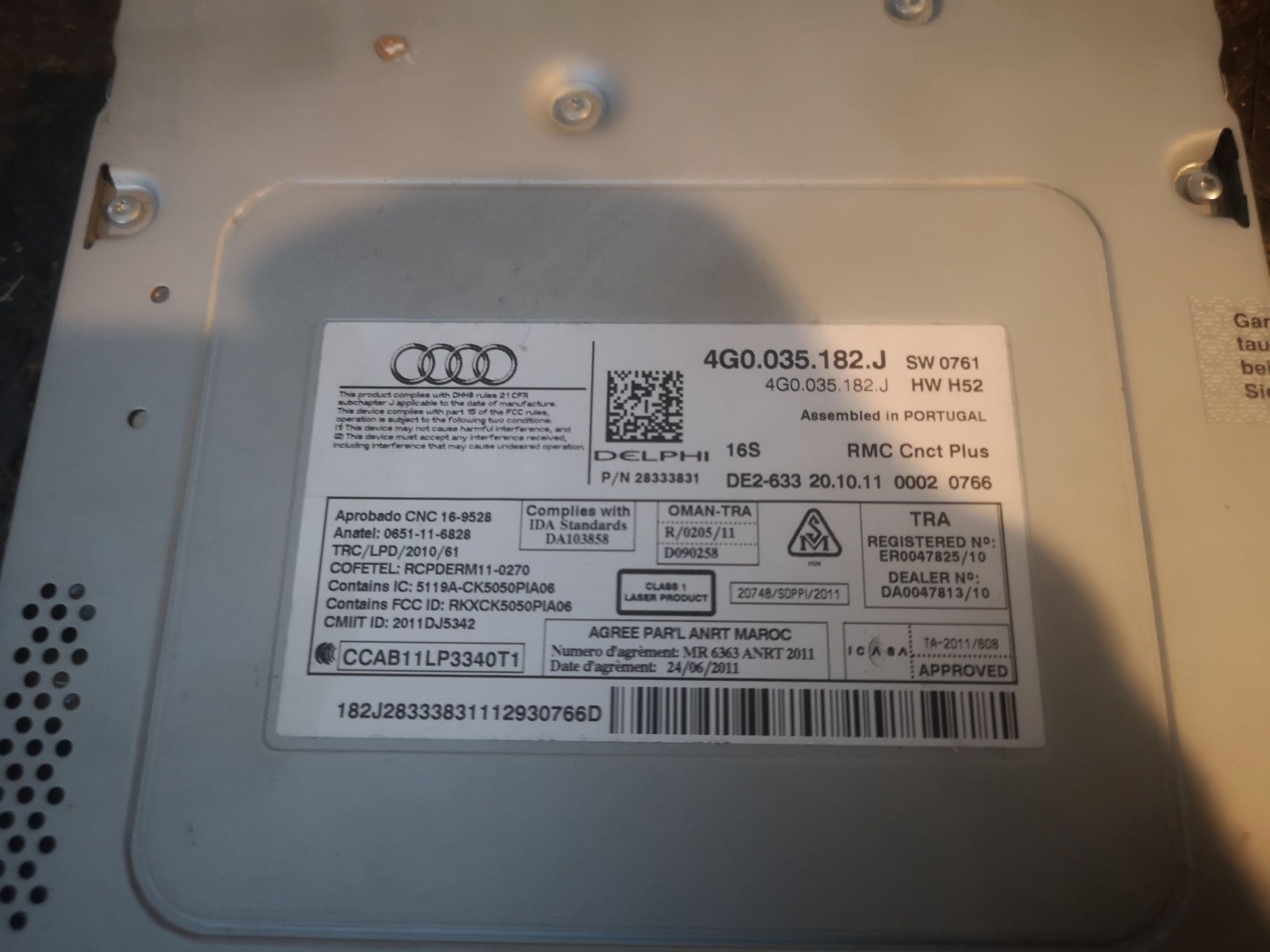 Unitate, modul MMI RMC Audi A6 4G, A7 4G0035182J