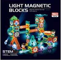 Set Educativ Magnetic Luminos, cu 150 Piese, Traseu Bile