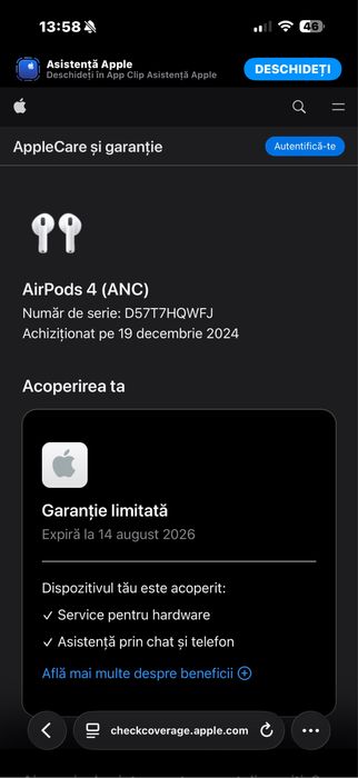 AirPods 4 ANC (Sigilate, Noi)