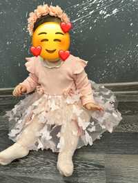 Детска рокля с 3Д пеперуди