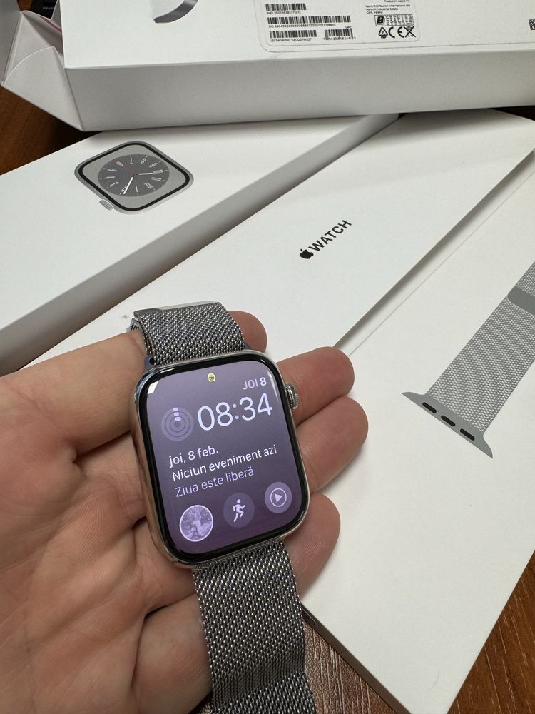 Apple watch 8 stainless steel cellular 45 mm fact-garantie