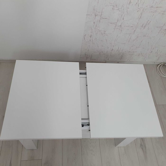 Vand masa MDF - alb lucios - extensibila