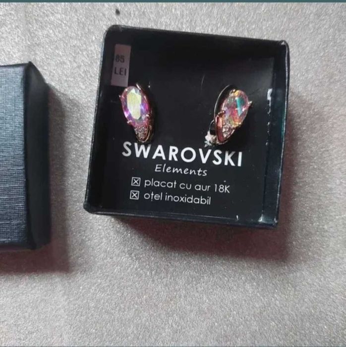 Cercei otel inoxidabil placat cu aur 18K