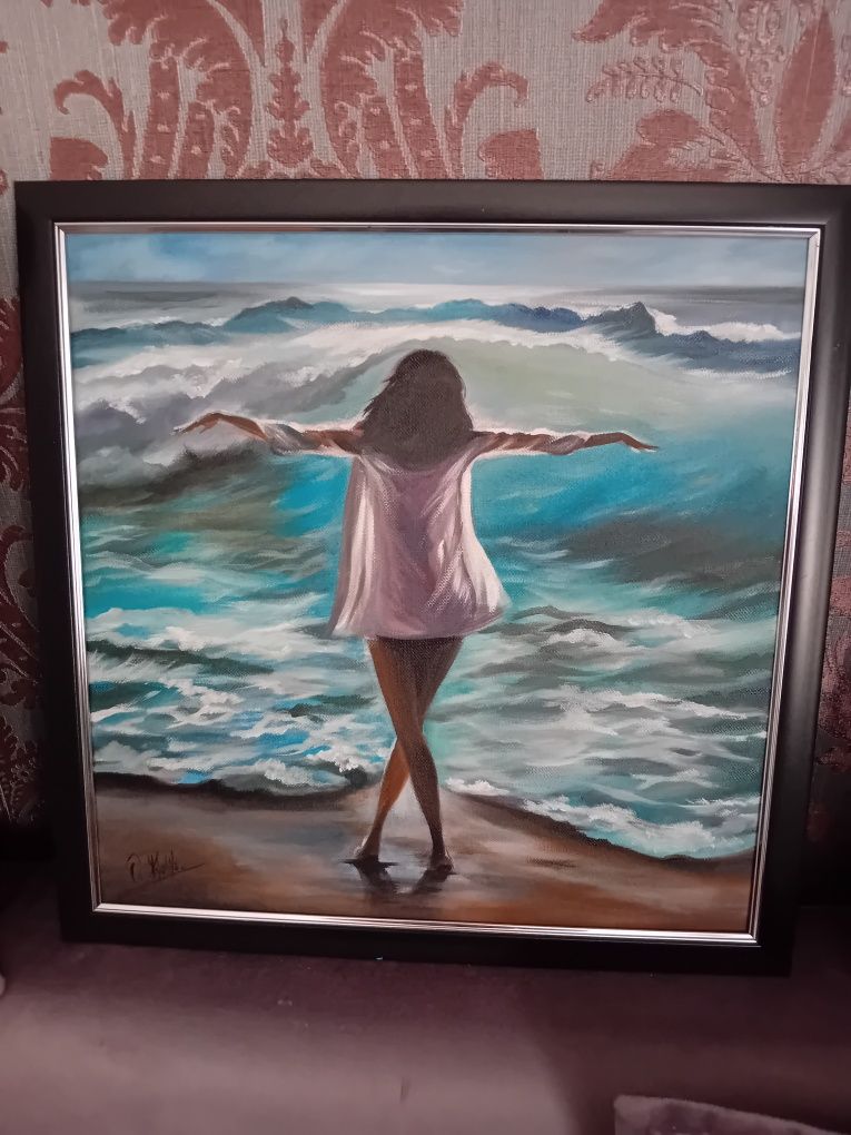 Картина " Моё море" 44х44. масло