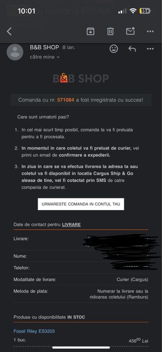 Vand ceas Fossil dama auriu