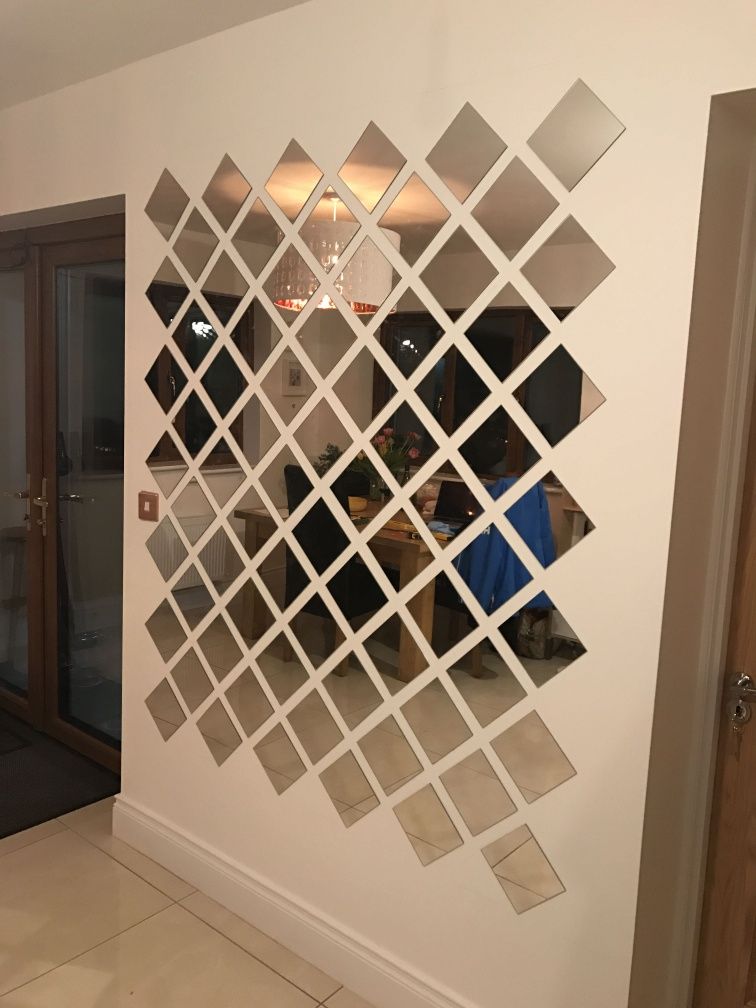 Зеркало ромбиком для дома квартиры на дачу участок красивое решение