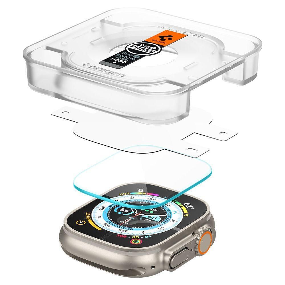 Протектор spigen "ez-fit" 2-pack за apple watch ultra 49mm clear