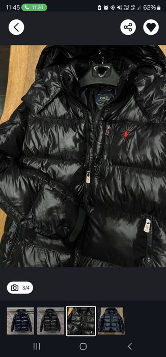 Geaca Ralph Lauren neagra lucios