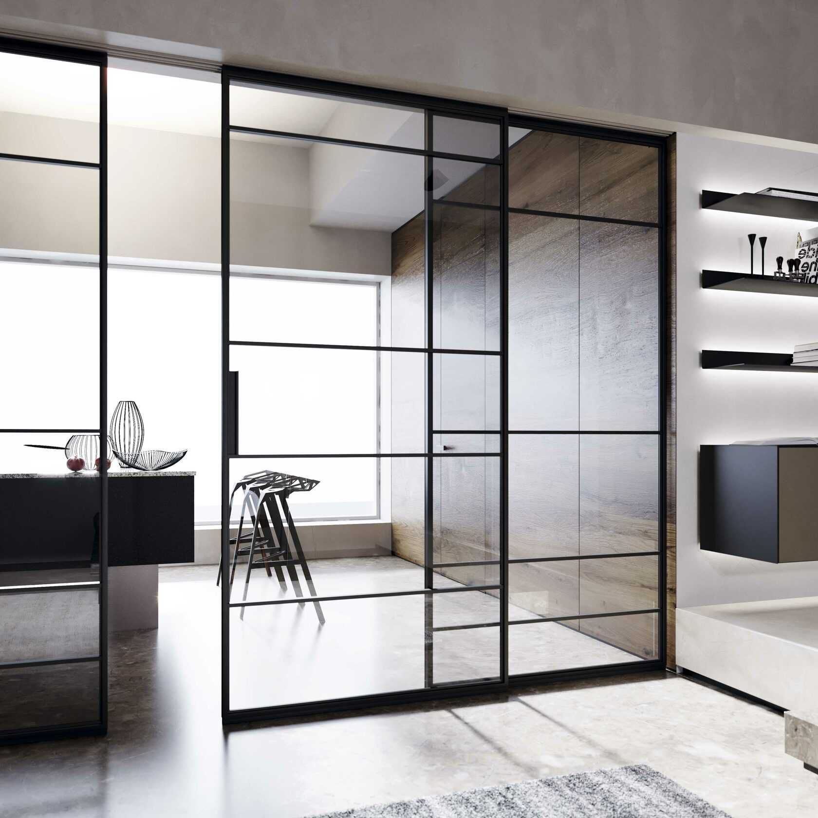 Стеклянные перегородки и двери в стиле LOFT