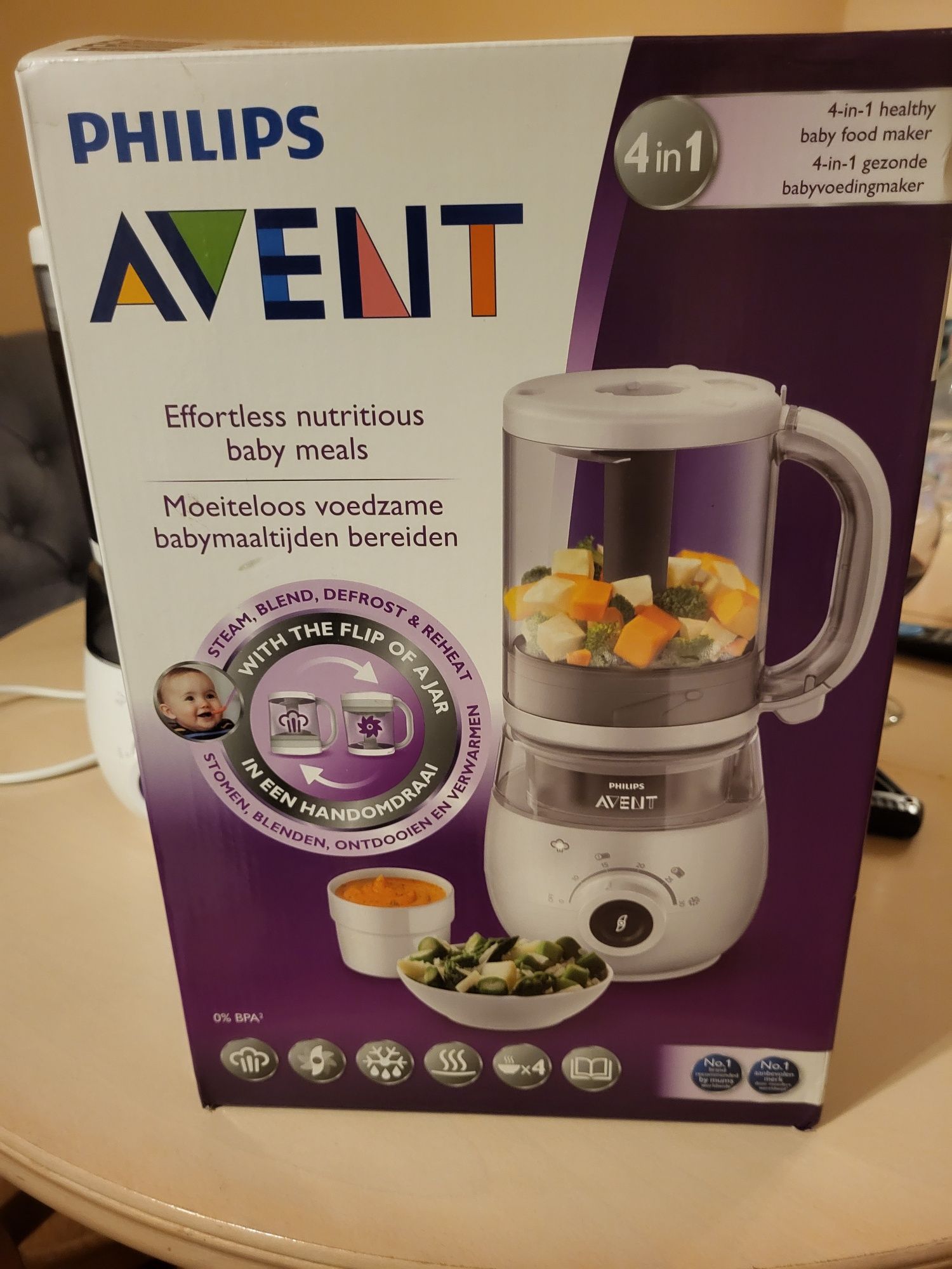 Уред за бебешка храна Philips Avent 4 in 1 с 5 кутии за замразяване