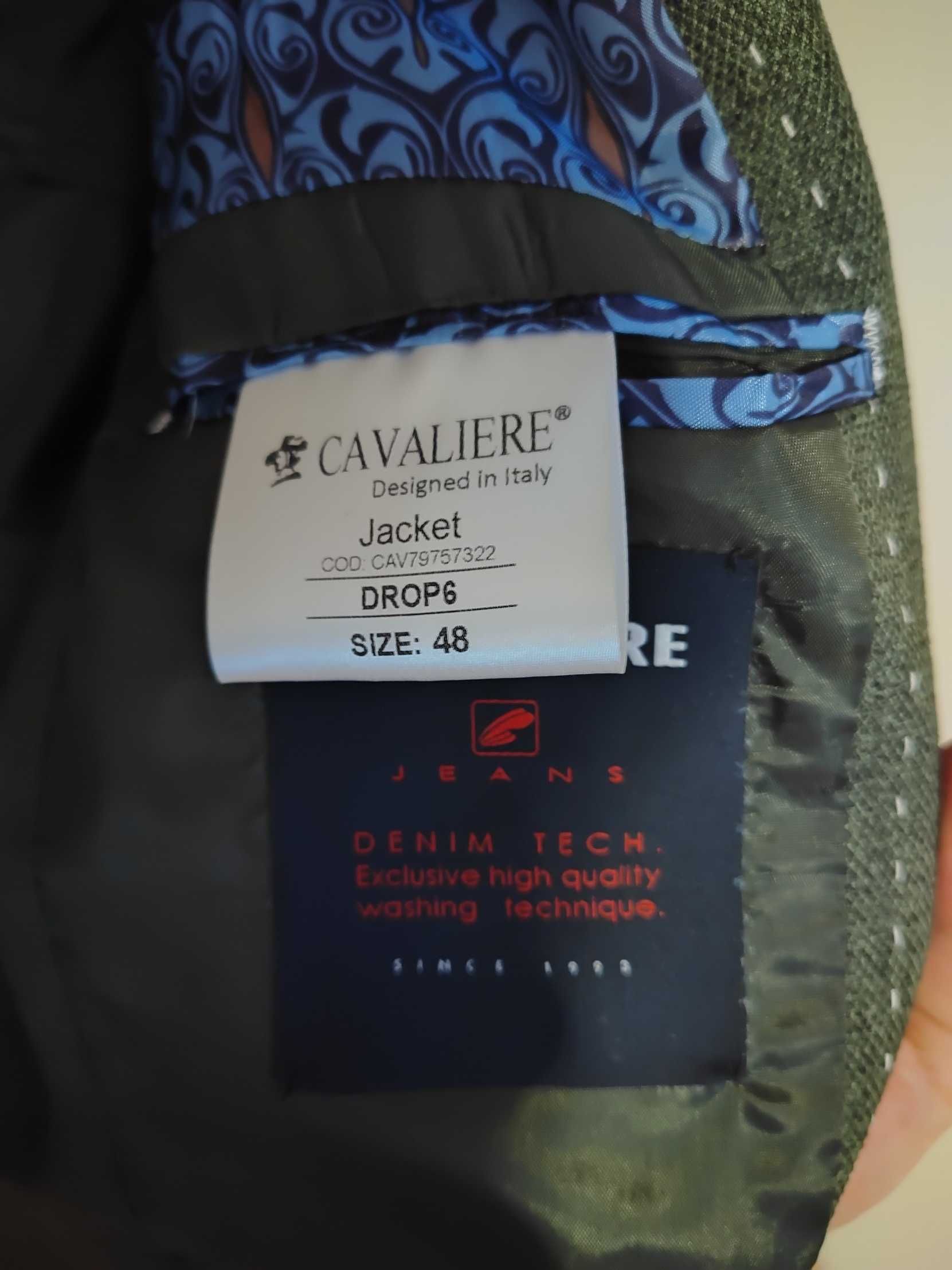 Sacou Cavaliere mărimea 48 verde-închis texturat DROP6, ca nou