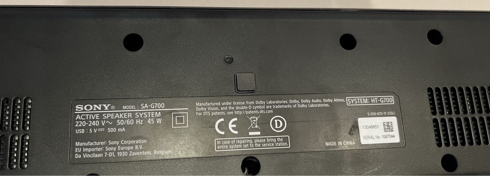 Soundbar Sony HT-G700