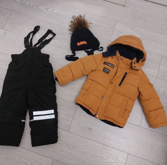 Зимний комбинезон + шапка, 98 размер